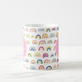 Monogramm Muster Regenbogen Girly Cute Kaffeetasse (Mittel)