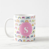 Monogramm Muster Regenbogen Girly Cute Kaffeetasse (Links)
