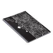 Monogramm Muster Schwarz-Weiß-Labyrinth Notizblock (Rechte Seite)