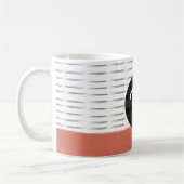 Monogramm Muster Schwarz-weiß orange modern Kaffeetasse (Links)