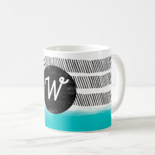 Monogramm Muster Schwarz-weiß türkisch modern Kaffeetasse