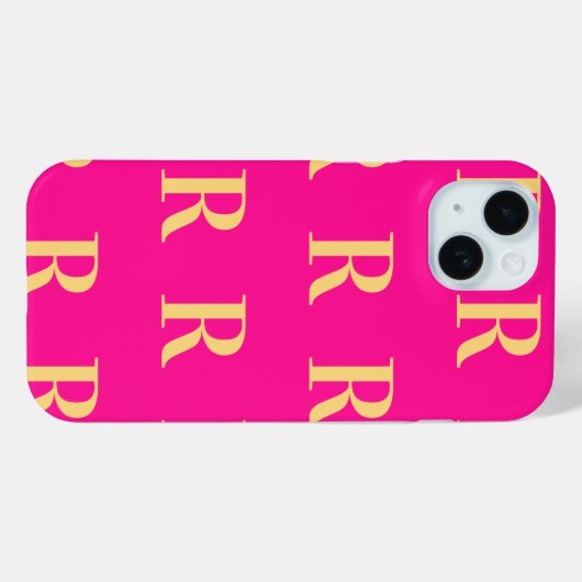 Monogramm Muster Stilvoll Hot Pink Case-Mate iPhone Hülle (Rückseite (Horizontal))