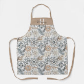 Monogramm Muster Terrakotta Grau Botanisch Boho Schürze (Vorderseite)