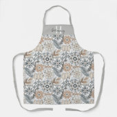 Monogramm Muster Terrakotta Grau Botanisch Boho Schürze (Vorderseite)