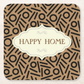 Monogramm-Muster Untersetzer Browns schwarze (Vorderseite)