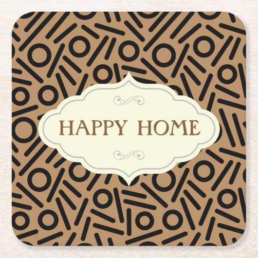 Monogramm-Muster Untersetzer Browns schwarze (Vorderseite)