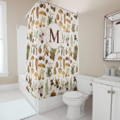 Monogramm Muster 'Vintage Pine Forest Treasures' Duschvorhang (Beispiel)