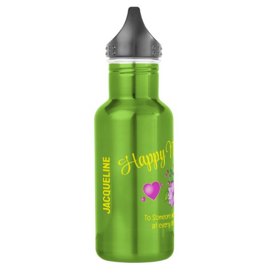 Monogramm-MUTTER-Tag Edelstahlflasche (Links)