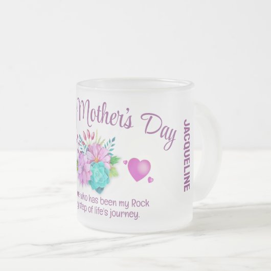 Monogramm-MUTTER-Tag Mattglastasse (VorderseiteRechts)