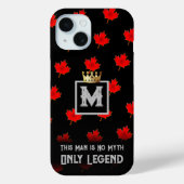 Monogramm MYTH und LEGEND auf SCHWARZ Case-Mate iPhone Hülle (Rückseite)