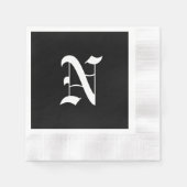 Monogramm N, alter englischer Schriftart, Serviette (Vorderseite)