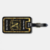 Monogramm N eins einer Art Ansicht merkt bitte Gepäckanhänger (Rückseite horizontal)