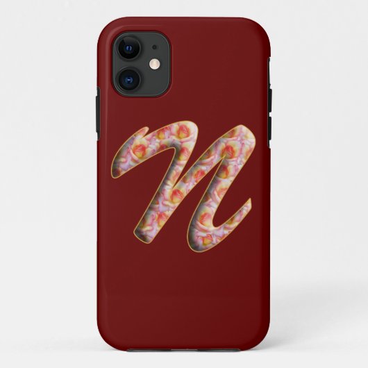 Monogramm N in Rose Muster für iPhone 5 Fall Case-Mate iPhone Hülle (Rückseite)