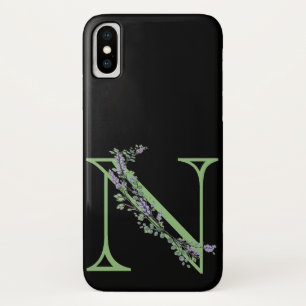 Monogramm N Lavendel Eukalyptus Case-Mate iPhone Hülle
