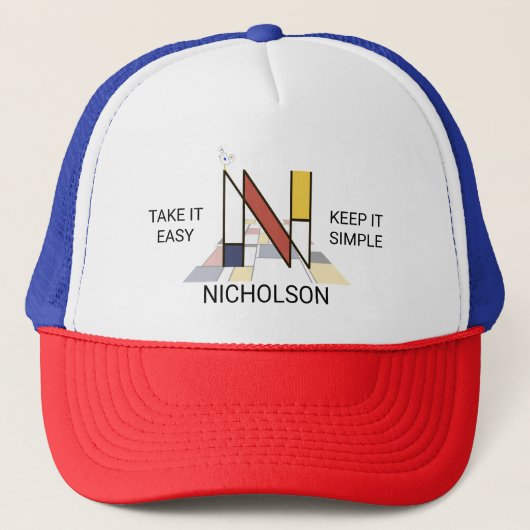 Monogramm "N" - Nicholson Truckerkappe (Vorderseite)
