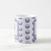 Monogramm Nachname Anfangsname Blue Grey Polka Dot Kaffeetasse (Mittel)