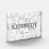 Monogramm-Nachname Typografie der Classy-Marble-Fa Fotoblock (Links)