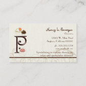 Monogramm-Nachtisch-Bäckerei-Visitenkarten des Visitenkarte (Rückseite)