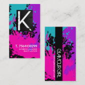 Monogramm-Nagel-Techniker-Visitenkarte Visitenkarte (Vorne/Hinten)