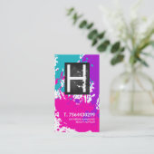 Monogramm-Nagel-Techniker-Visitenkarte Visitenkarte (Stehend Vorderseite)