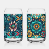 Monogramm nahtloser Boho-Druck farbenfroh Dosenglas (Links)