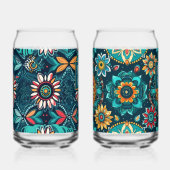 Monogramm nahtloser Boho-Druck farbenfroh Dosenglas (Rechts)
