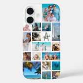 Monogramm Name 17 Fotos weiß Case-Mate iPhone Hülle (Rückseite)