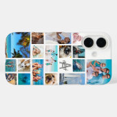 Monogramm Name 17 Fotos weiß Case-Mate iPhone Hülle (Rückseite (Horizontal))