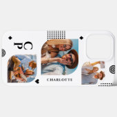 Monogramm Name 3 Foto Collage Trendig Modern Case-Mate iPhone Hülle (Rückseite (Horizontal))