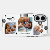 Monogramm Name 3 Foto Collage Trendig Modern Case-Mate iPhone Hülle (Rückseite (Horizontal))