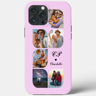 Monogramm Name 6 Foto Modern Trendiges Einfach iPhone 13 Pro Max Hülle