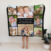 Monogramm Name 8 Fotoleiterschwarz Fleecedecke