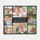 Monogramm Name 8 Fotoleiterschwarz Fleecedecke (Vorderseite (Horizontal))