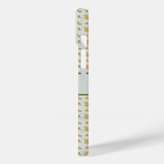 Monogramm Name Anfangsbezeichnung Gelbe grüne Blüt Case-Mate iPhone Hülle (Rückseite / Links)