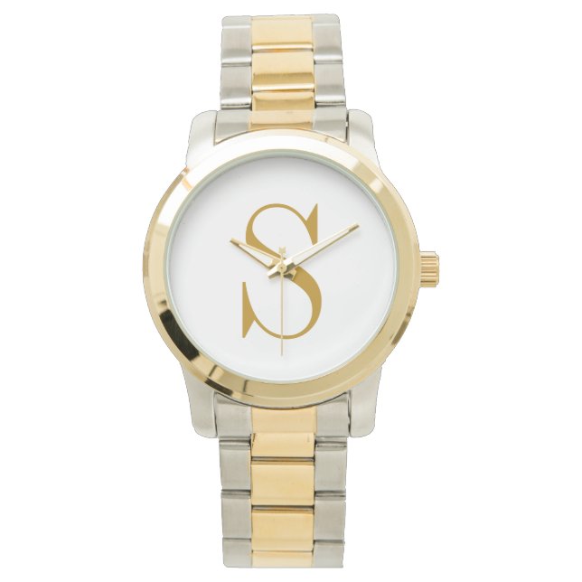 Monogramm-Name Anfangsbuchstabe Modern Personalisi Armbanduhr (Vorderseite)