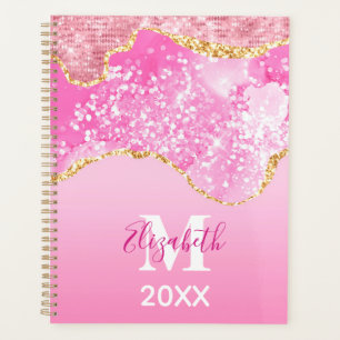 Monogramm Name Anfangsbuchstabe Pink Gold Glam Gli Planer