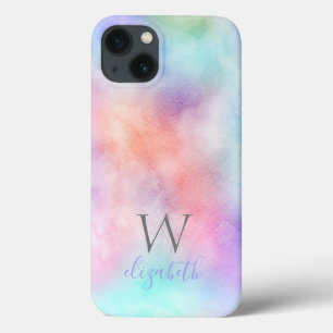 Monogramm-Name Anfangsbuchstabe Regenbogen-Wasserf Case-Mate iPhone Hülle