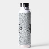 Monogramm Name Anfangsbuchstabe Silber Glitter Mäd Trinkflasche (Links)