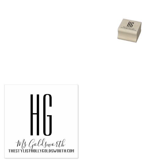 Monogramm Name Anpassbares Geschäft Gummistempel (Stempel)