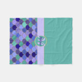 Monogramm + Name | Aqua Aquamarin & farbenfroh Mee Fleecedecke (Vorderseite (Horizontal))