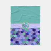 Monogramm + Name | Aqua Aquamarin & farbenfroh Mee Fleecedecke (Vorderseite)