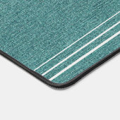 Monogramm Name, Aquamarin Denim Print, Platinum Ak Schreibtischunterlage (Ecke)