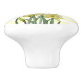 Monogramm Name Aquarellfarbe Gelbe Daffodien Strei Keramikknauf (Seitenansicht)