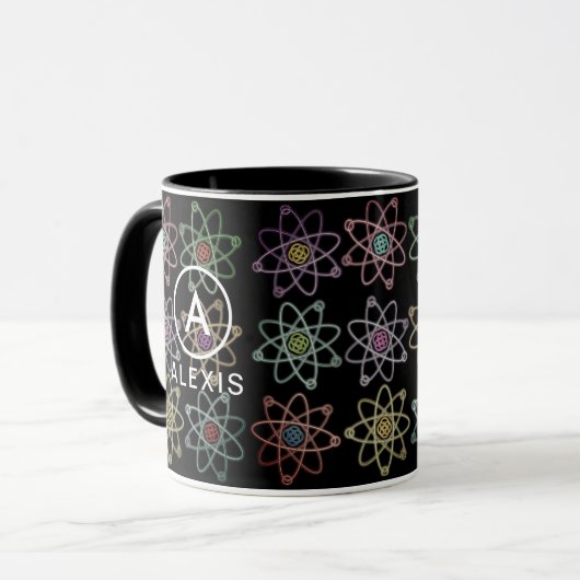 Monogramm Name Atomstrukturwissenschaft Tasse (Vorderseite Links)