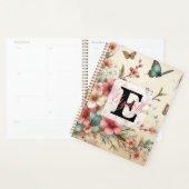 Monogramm-Name auf vintage-Aquarellblumen  Planer (Anzeige)