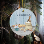 Monogramm Name Backbake-Geschenk Keramik Ornament<br><div class="desc">Dieses Design entstand durch digitale Kunst und kann in dem Bereich personalisiert sein, der durch das Ändern des Fotos und/oder Textes zur Verfügung gestellt wird. Oder Sie können es anpassen, indem Sie den Mausklick auswählen, um weitere Optionen anzupassen, um die Farbe des Hintergrunds zu löschen oder zu ändern, Text hinzuzufügen,...</div>