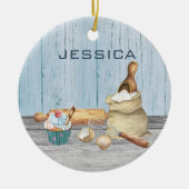 Monogramm Name Backbake-Geschenk Keramik Ornament (Vorne)