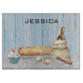 Monogramm Name Backbaker Geschenk Schneidebrett (Vorderseite)