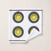 Monogramm Name Basketball Orange auf weißem Bath T Badhandtuch Set (Waschlappen)