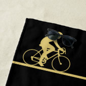 Monogramm Name Bicycle Gold Black Bath / Strandtuch (Beispiel)